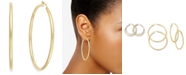 Macy's Round Hoop Earrings in 14k Gold Over Silver 